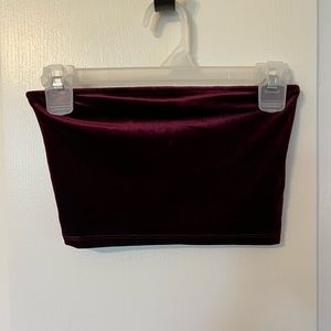 Maroon Velvet Tube Top